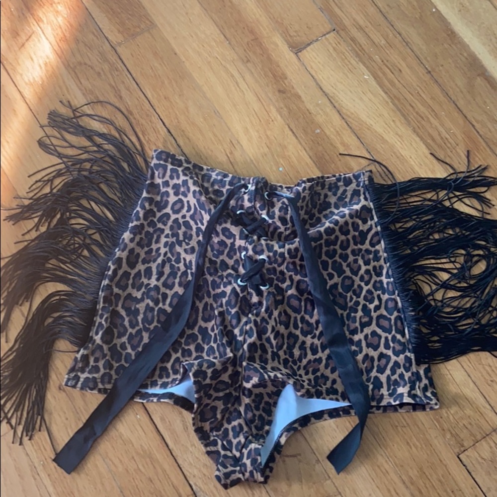 FINAL SALE! Little black diamond leopard fringe